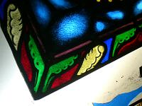  Detalle de la guarda con motivos y colores clasicos para el vitraux- Capilla Mar�a Madre de la Esperanza - Belgrano - Buenos Aires.-